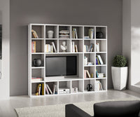 Libreria porta tv moderna frassino bianco - salotto l261 p30 h218 - Mobili 2G