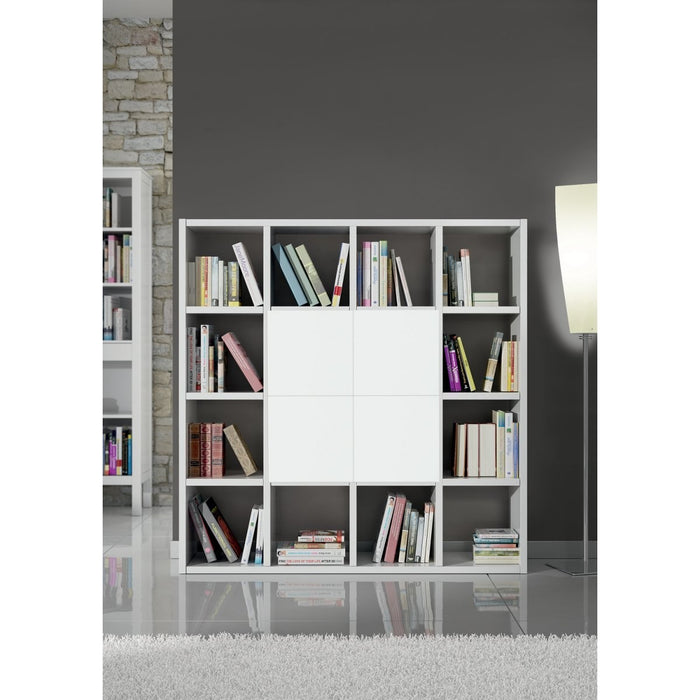 Libreria porta tv moderna laminato bianco frassino  l.175 p.30 h.175