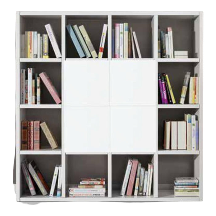 Libreria porta tv moderna laminato bianco frassino  l.175 p.30 h.175