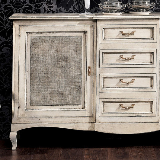 Madia 2 porte 4 cassetti paglia di vienna shabby 200x52x113 - Mobili 2G