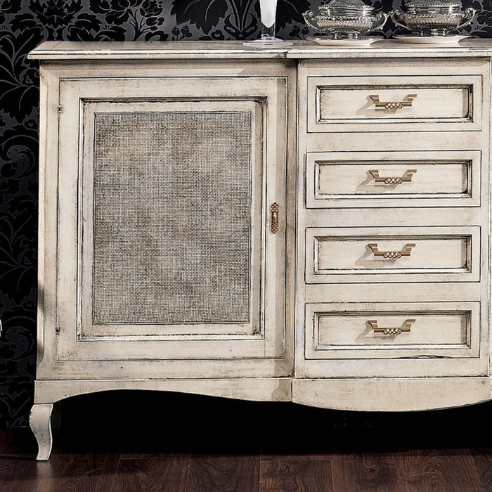 Madia 2 porte 4 cassetti paglia di vienna shabby 200x52x113 - Mobili 2G