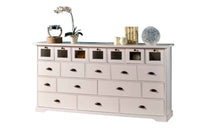 Madia credenza 12 cassetti in legno bianco opaco l.180 p.40 h.90