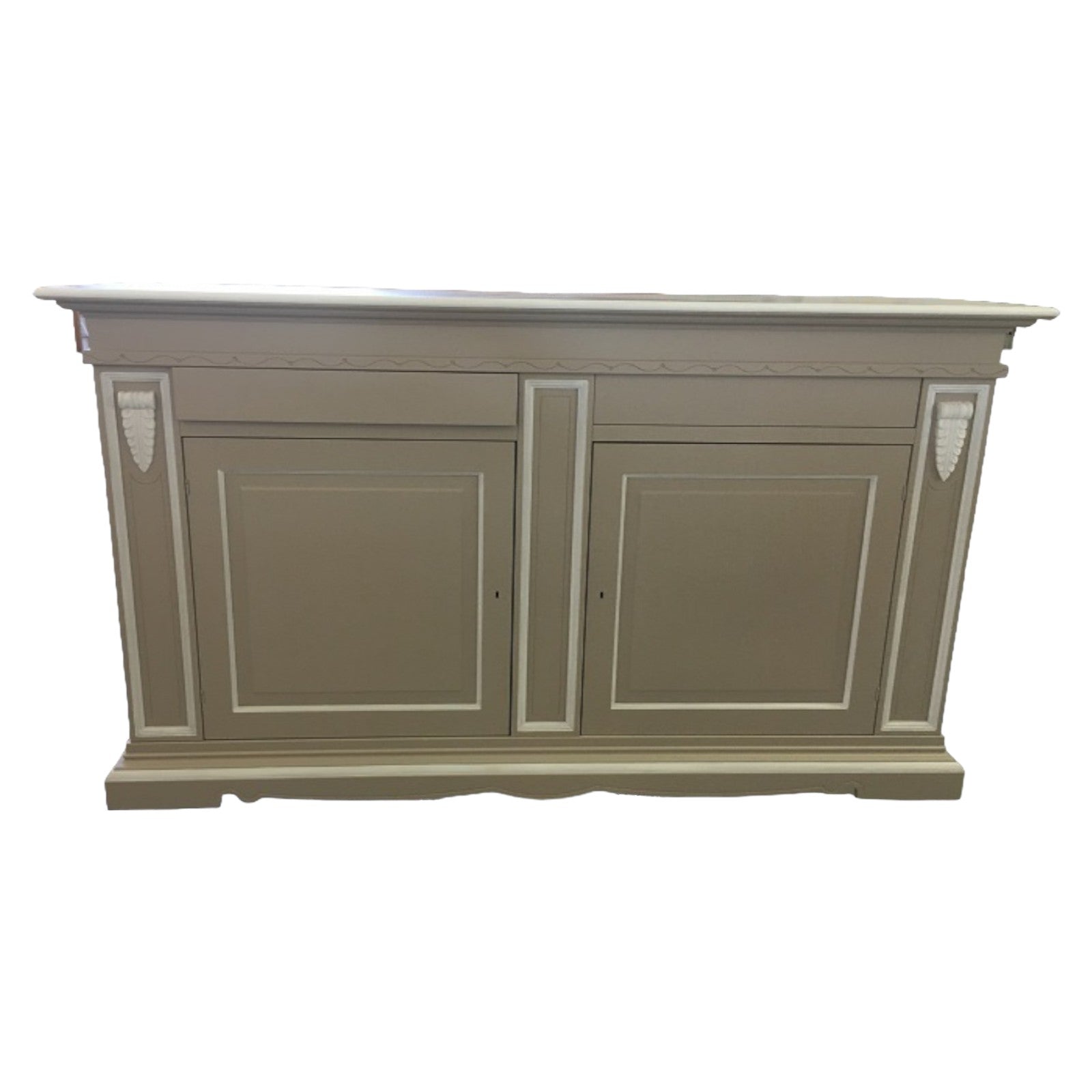 Madia credenza 2 ante 2 in legno tortora/bianco 213x54x124