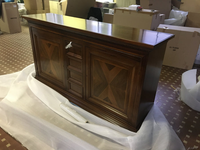 Madia credenza 2 ante 6 cassetti noce bassano l.210 p.53 h. 115