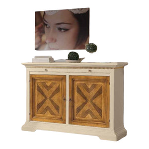 Madia credenza 2 ante  in legno avorio/noce  l.160 p.53 h. 115 - Mobili 2G