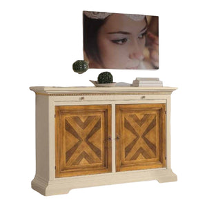 Madia credenza 2 ante  in legno avorio/noce  l.160 p.53 h. 115 - Mobili 2G
