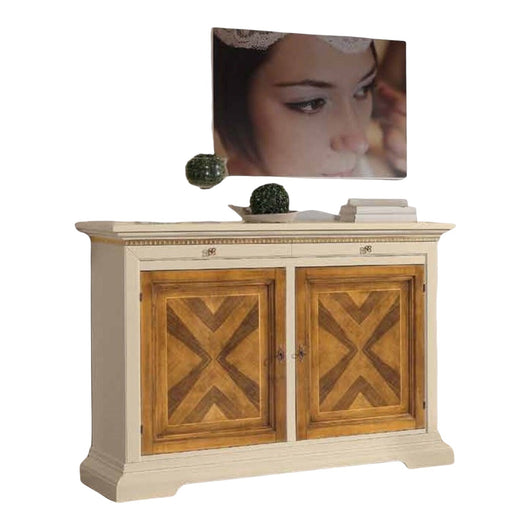 Madia credenza 2 ante  in legno avorio/noce  l.160 p.53 h. 115 - Mobili 2G