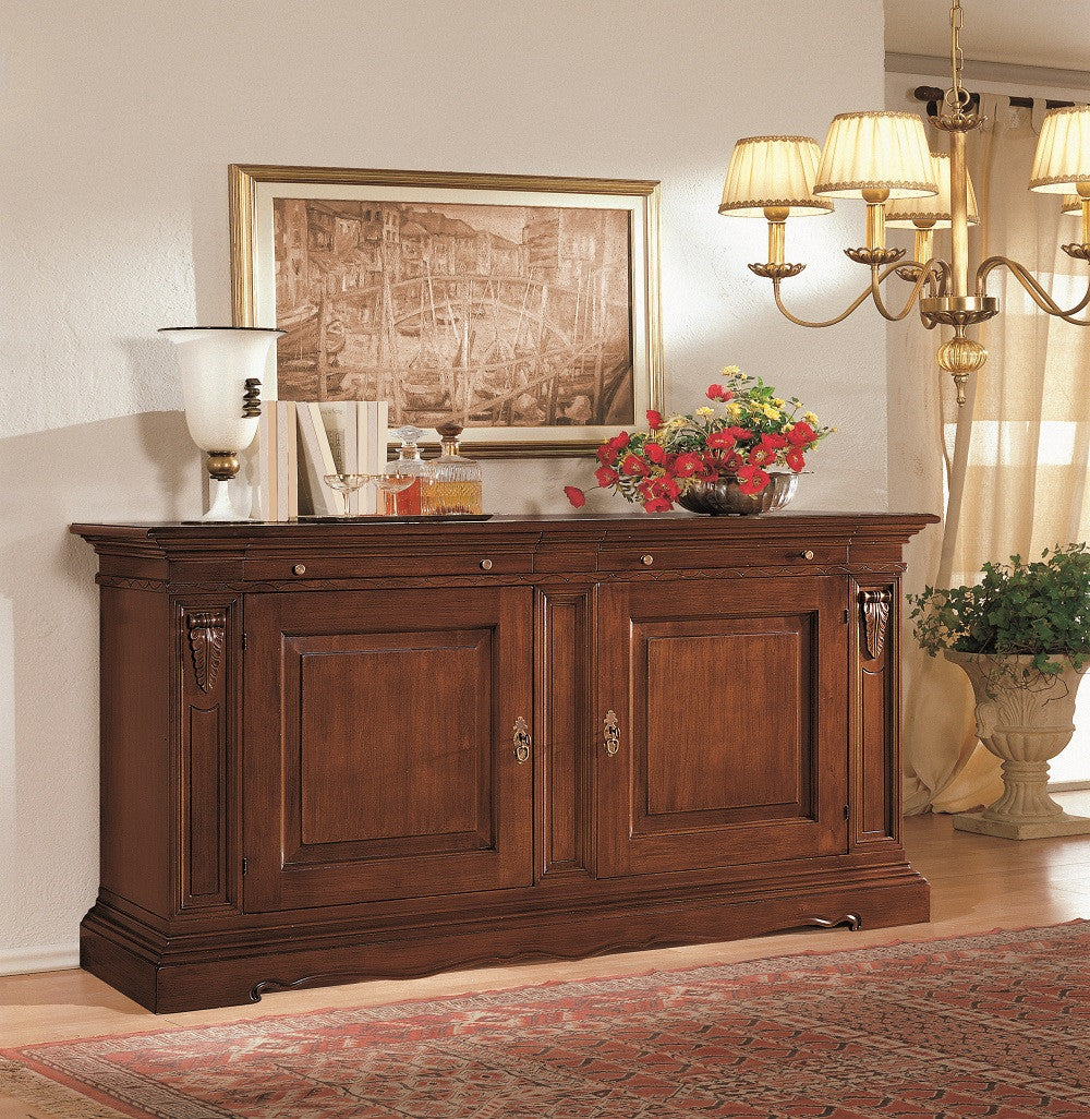 Madia credenza 2 ante in legno tinta noce l 213xp55xh109 - Mobili 2G