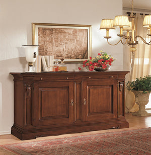 Madia credenza 2 ante in legno tinta noce l 213xp55xh109 - Mobili 2G