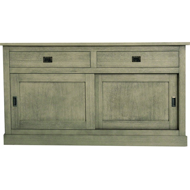 Madia credenza 2 ante scorrevoli 2 cassetti in rovere patinato 150x50x90h