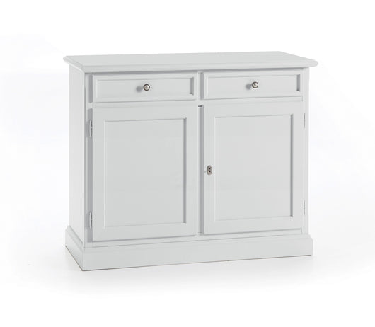 Madia credenza 2 porte 2 cassetti arte povera bianco sporco l.105  p.42 h.85 - Mobili 2G