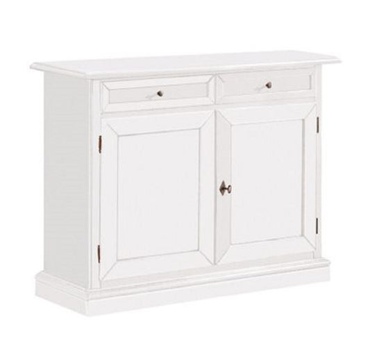 Madia credenza 2 porte arte povera in legno bianco 105x42x85