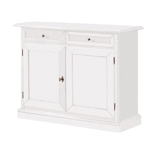 Madia credenza 2 porte arte povera in legno bianco 105x42x85