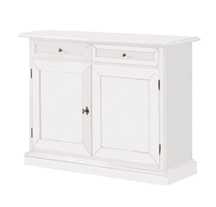 Madia credenza 2 porte arte povera in legno bianco 105x42x85