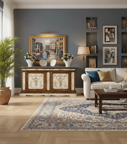 Madia credenza 2 porte arte povera laccato dipinto/bassano 213 x 54 x h. 109 - Mobili 2G