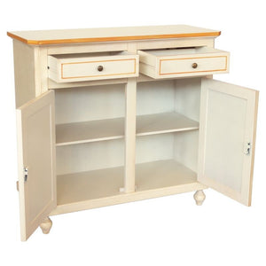 Madia credenza 2 porte avorio patinato shabby con decori 104x43x98 - Mobili 2G