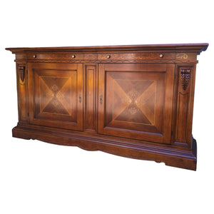 Madia credenza 2 porte in legno arte povera tinta bassano l.213 p.55 h.115 (487) - Mobili 2G