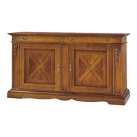 Madia credenza 2 porte in legno arte povera tinta bassano l.213 p.55 h.115 (487) - Mobili 2G