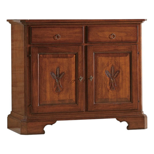 Madia credenza 2 porte in legno massello tinta noce 114x49x95 - Mobili 2G