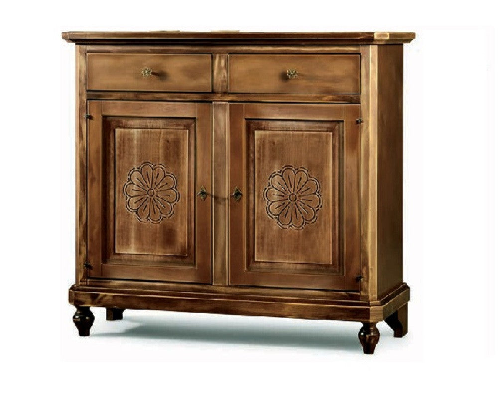 Madia credenza 2 porte in legno shabby chic noce consumato 104x43x98