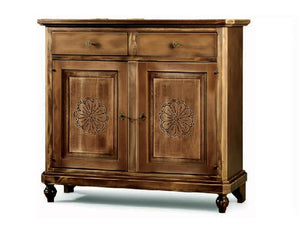 Madia credenza 2 porte in legno shabby chic noce consumato 104x43x98