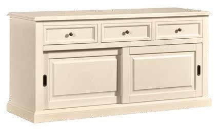 Madia credenza 2 porte scorrevoli legno avorio l.157 p.53 h.78 - Mobili 2G