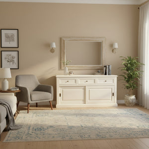 Madia credenza 2 porte scorrevoli legno avorio l.157 p.53 h.78 - Mobili 2G