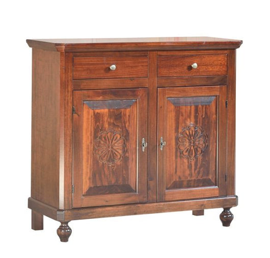 Madia credenza 2 porte tinta noce intagliata l.104 p.43 h.98 - Mobili 2G