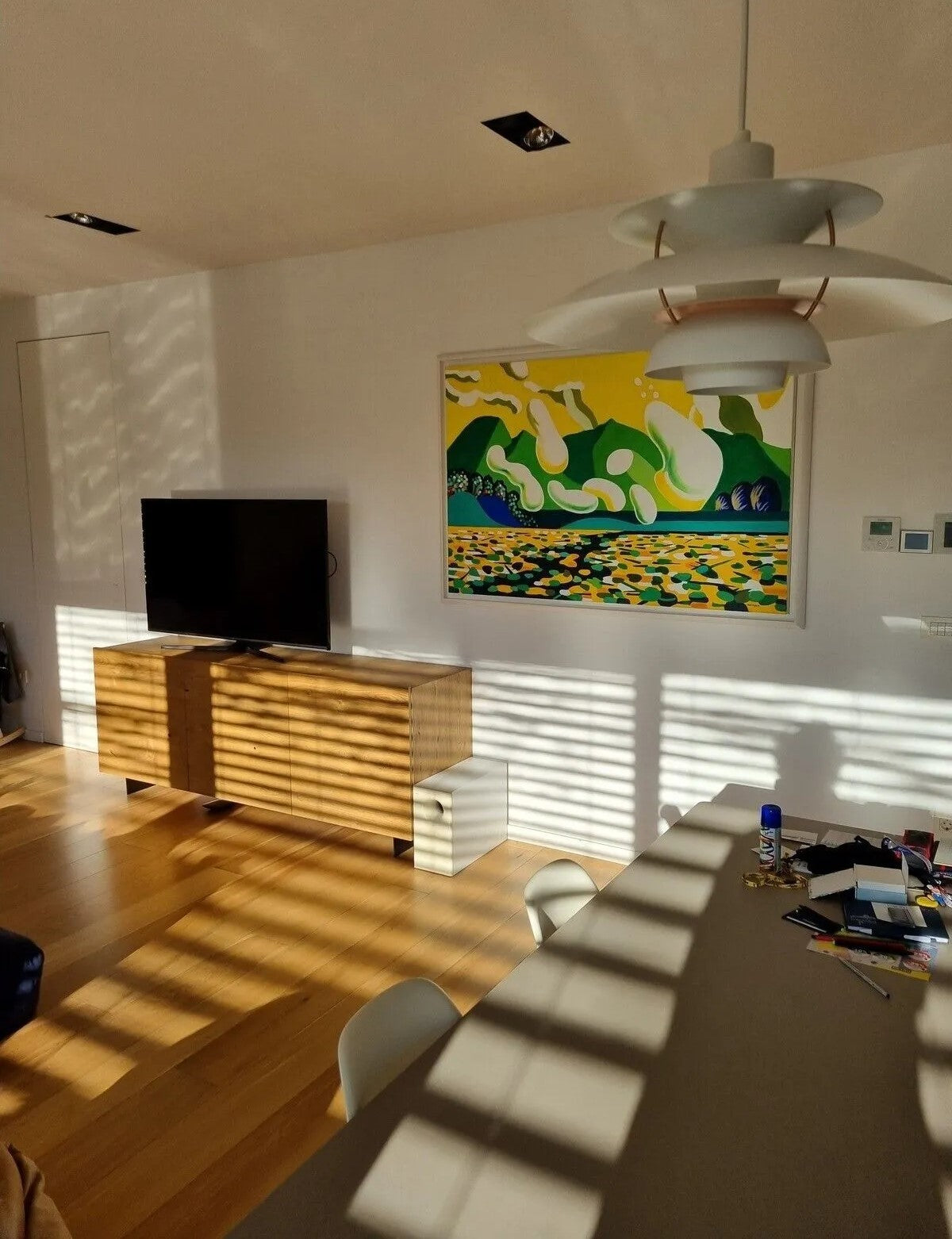 Madia credenza 3 ante legno rovere nodato spazzolato 198x50x78 (1622) - Mobili 2G