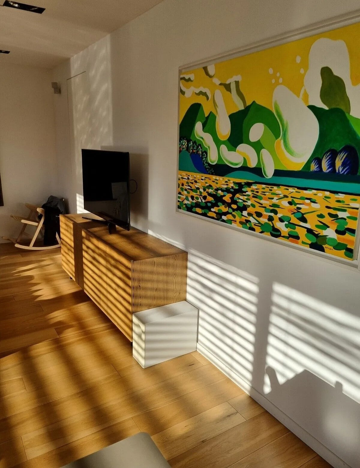 Madia credenza 3 ante legno rovere nodato spazzolato 198x50x78 (1622) - Mobili 2G