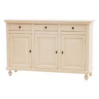 Madia credenza 3 ante legno shabby chic avorio150x43x98