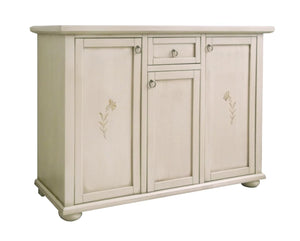 Madia credenza 3 porte 1 cassetto avorio patinato l.120 p.40 h.88