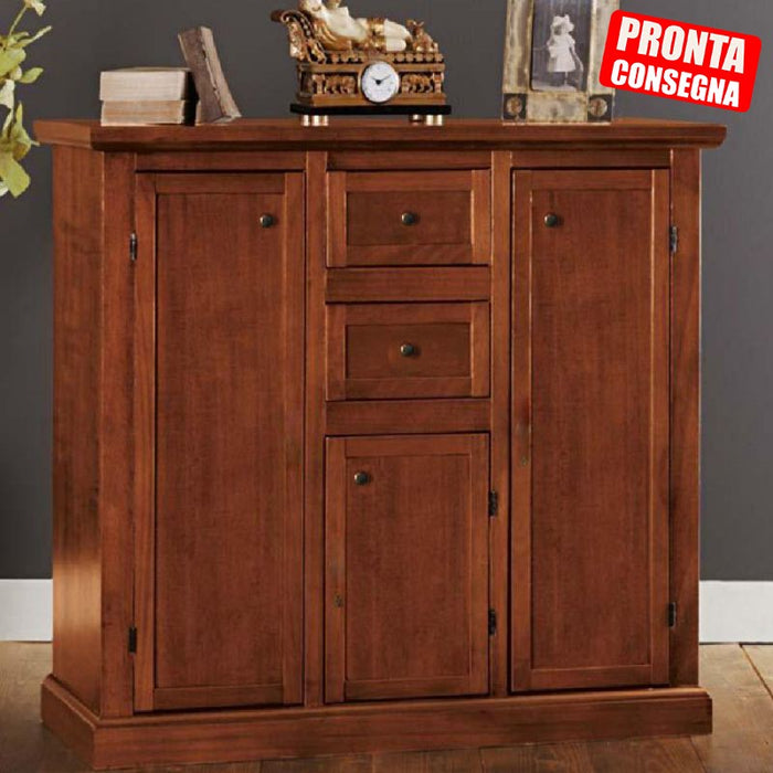 Madia credenza 3 porte 2 cassetti tinta noce 100 x 39 x 85 (392) - Mobili 2G