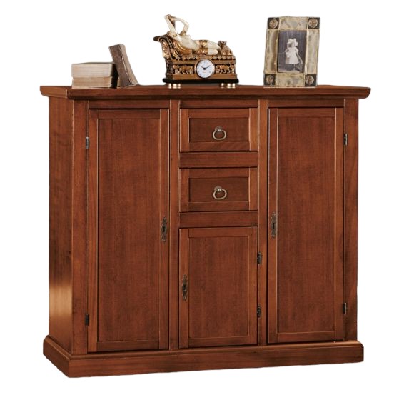 Madia credenza 3 porte 2 cassetti tinta noce 100 x 39 x 85 (392) - Mobili 2G