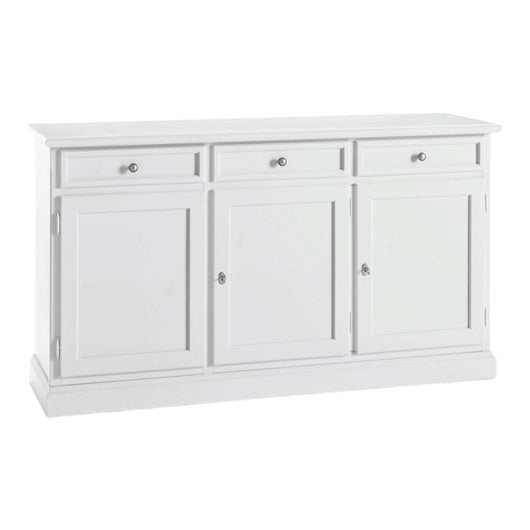 Madia credenza 3 porte arte povera laccato bianco sporco l.155  p.42 h.86 - Mobili 2G