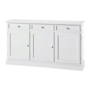Madia credenza 3 porte arte povera laccato bianco sporco l.155  p.42 h.86 - Mobili 2G