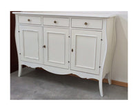 Madia credenza 3 porte in legno bianco opaco l.151.p.50 h.105 (3088) - Mobili 2G