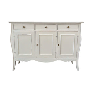Madia credenza 3 porte in legno bianco opaco l.151.p.50 h.105 (3088) - Mobili 2G