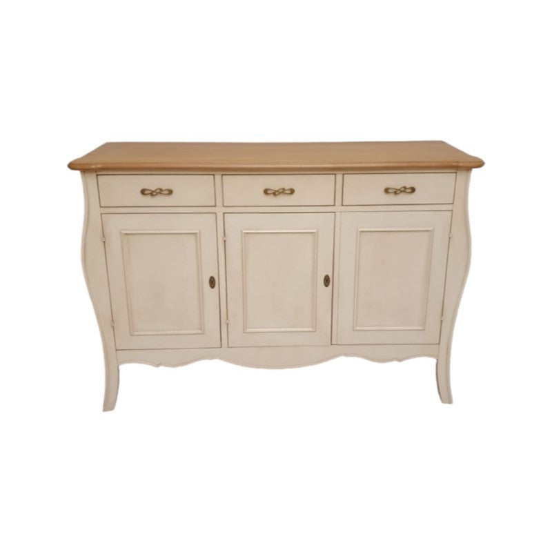 Madia credenza 3 porte legno shabby bicolore 151x50x105 - Mobili 2G