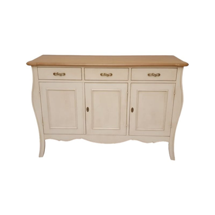 Madia credenza 3 porte legno shabby bicolore 151x50x105 - Mobili 2G