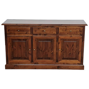 Madia credenza 3 porte massello pino rustica tinta noce 147x45x85 - Mobili 2G