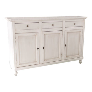 Madia credenza 3 porte shabby chic bianco anticato 150x43x98 - Mobili 2G