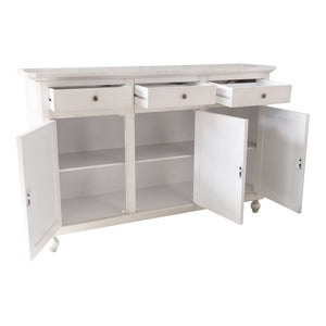 Madia credenza 3 porte shabby chic bianco anticato 150x43x98 - Mobili 2G