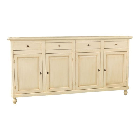 Madia credenza 4 ante 4 cassetti legno shabby avorio 196x43x98h - Mobili 2G