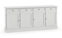 Madia credenza 4 porte 4 cassetti arte povera bianco sporco 203x42x86 - Mobili 2G