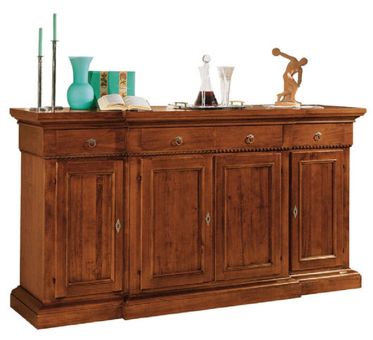 Madia credenza 4 porte 4 cassetti in legno arte povera l. 224  p.52  h.115