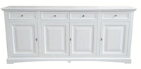 Madia credenza 4 porte legno bianco shabby 220x45x96 - Mobili 2G