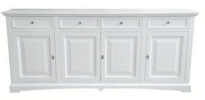 Madia credenza 4 porte legno bianco shabby 220x45x96 - Mobili 2G
