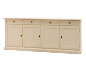 Madia credenza 4 porte legno shabby avorio anticato 205x42x85 - Mobili 2G