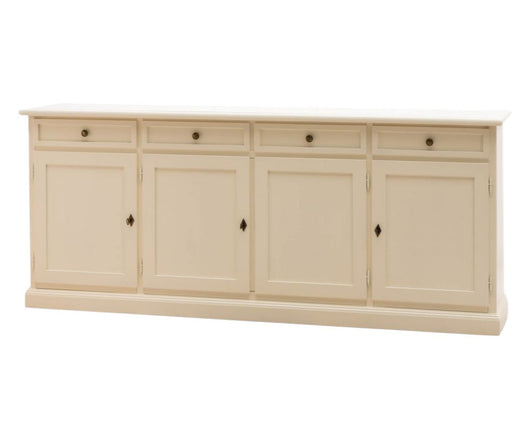 Madia credenza 4 porte legno shabby avorio anticato 205x42x85 - Mobili 2G
